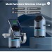 2025 New arrival QI2 magsafe 15W Apple wireless charger for Earbuds and Smart Watch with bluetooth speaker RGB color